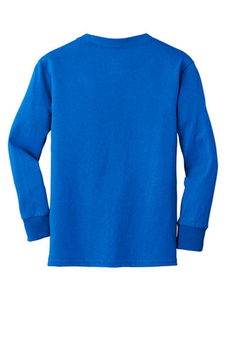 Port & Company Youth Long Sleeve Core Cotton Tee (Royal)