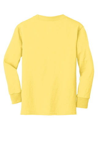 Port & Company Youth Long Sleeve Core Cotton Tee (Yellow)