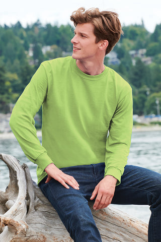 Port & Company Long Sleeve Core Blend Tee (Safety Green)