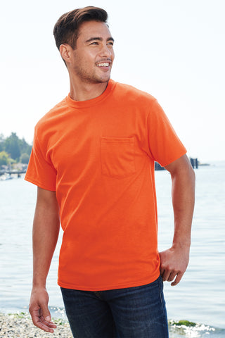 Port & Company Core Blend Pocket Tee (Athletic Heather)