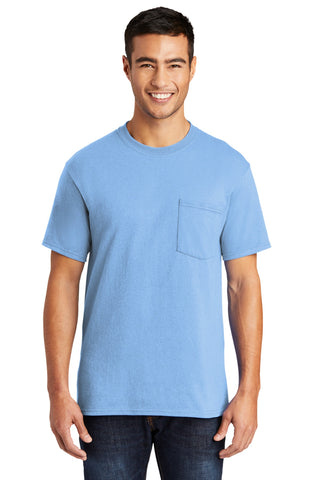 Port & Company Core Blend Pocket Tee (Light Blue)