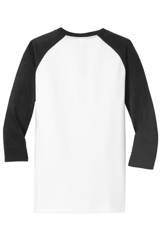 Port & Company Core Blend 3/4-Sleeve Raglan Tee (White/ Jet Black)