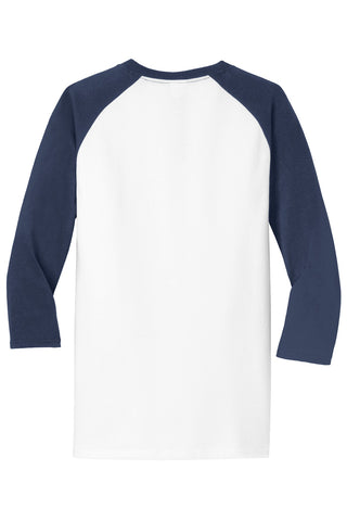 Port & Company Core Blend 3/4-Sleeve Raglan Tee (White/ Navy)