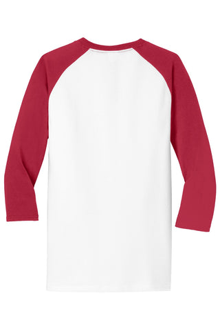 Port & Company Core Blend 3/4-Sleeve Raglan Tee (White/ Red)