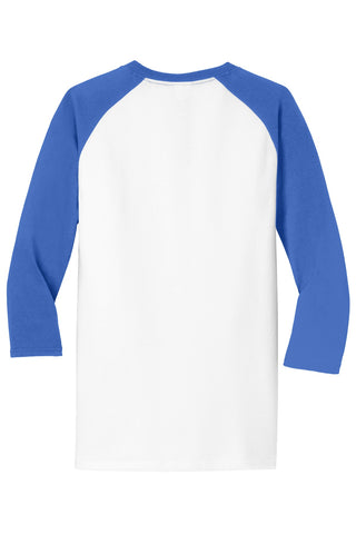 Port & Company Core Blend 3/4-Sleeve Raglan Tee (White/ Royal)