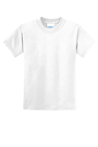 Port & Company Youth Core Blend Tee (White)