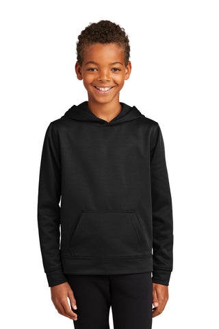Port & Company Youth Performance Fleece Pullover Hooded Sweatshirt (Jet Black)