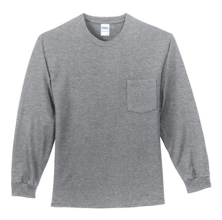 Port & Company Long Sleeve Essential Pocket Tee (Athletic Heather*)