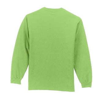 Port & Company Long Sleeve Essential Pocket Tee (Lime)