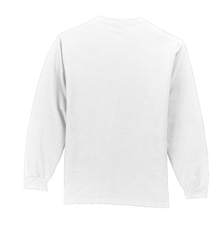 Port & Company Tall Long Sleeve Essential Pocket Tee (White)