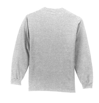 Port & Company Long Sleeve Essential Pocket Tee (Ash)