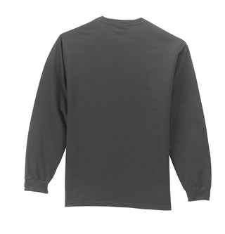 Port & Company Long Sleeve Essential Pocket Tee (Charcoal)