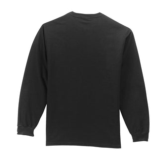 Port & Company Long Sleeve Essential Pocket Tee (Jet Black)