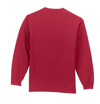 Port & Company Long Sleeve Essential Pocket Tee (Red)