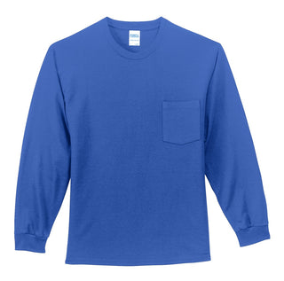 Port & Company Long Sleeve Essential Pocket Tee (Royal)