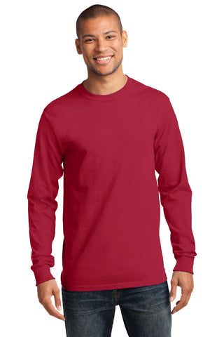 Port & Company Tall Long Sleeve Essential Tee (Red)
