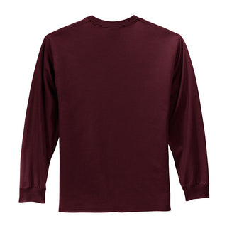 Port & Company Long Sleeve Essential Tee (Athletic Maroon)