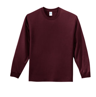 Port & Company Long Sleeve Essential Tee (Athletic Maroon)