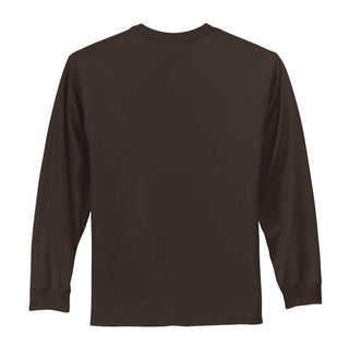 Port & Company Long Sleeve Essential Tee (Dark Chocolate Brown)