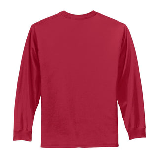 Port & Company Long Sleeve Essential Tee (Red)