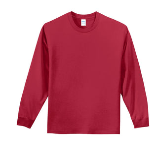 Port & Company Long Sleeve Essential Tee (Red)