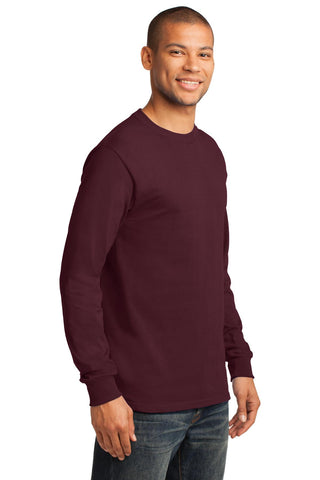 Port & Company Long Sleeve Essential Tee (Athletic Maroon)