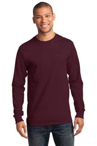 Port & Company Long Sleeve Essential Tee (Athletic Maroon)