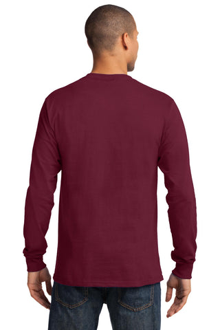 Port & Company Long Sleeve Essential Tee (Cardinal)