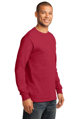 Port & Company Long Sleeve Essential Tee (Red)