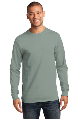 Port & Company Long Sleeve Essential Tee (Stonewashed Green)