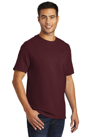 Port & Company Tall Essential Pocket Tee (Athletic Maroon)