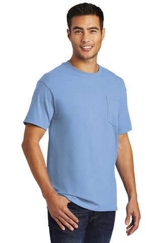 Port & Company Tall Essential Pocket Tee (Light Blue)