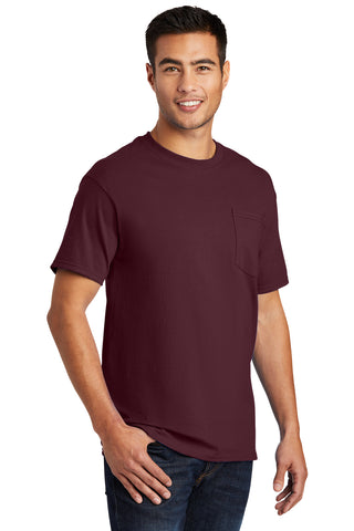 Port & Company Essential Pocket Tee (Athletic Maroon)