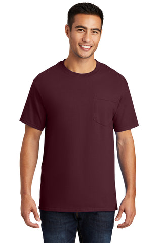 Port & Company Essential Pocket Tee (Athletic Maroon)