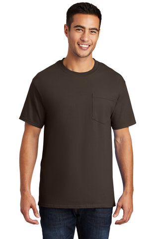 Port & Company Essential Pocket Tee (Brown)