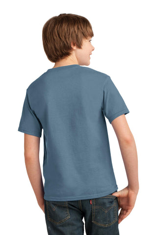 Port & Company Youth Essential Tee (Stonewashed Blue)