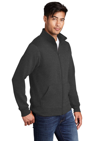 Port & Company Core Fleece Cadet Full-Zip Sweatshirt (Dark Heather Grey)