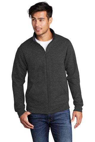 Port & Company Core Fleece Cadet Full-Zip Sweatshirt (Dark Heather Grey)
