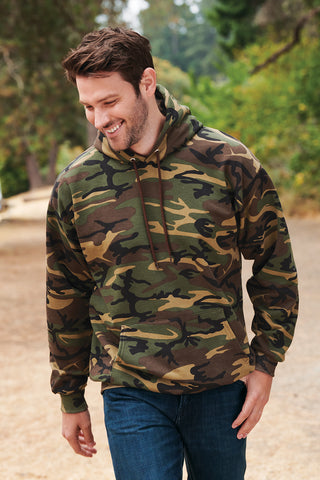 Port & Company Core Fleece Camo Pullover Hooded Sweatshirt (Woodland Blue Camo)