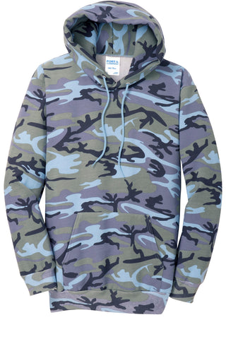 Port & Company Core Fleece Camo Pullover Hooded Sweatshirt (Woodland Blue Camo)