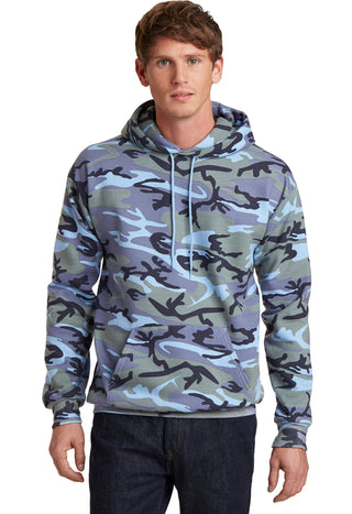 Port & Company Core Fleece Camo Pullover Hooded Sweatshirt (Woodland Blue Camo)