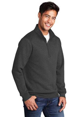 Port & Company Core Fleece 1/4-Zip Pullover Sweatshirt (Dark Heather Grey)