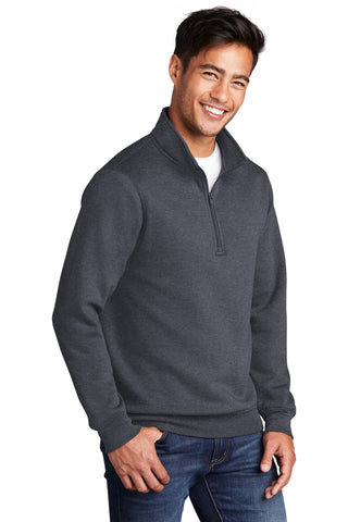 Port & Company Core Fleece 1/4-Zip Pullover Sweatshirt (Heather Navy)