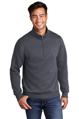 Port & Company Core Fleece 1/4-Zip Pullover Sweatshirt (Heather Navy)