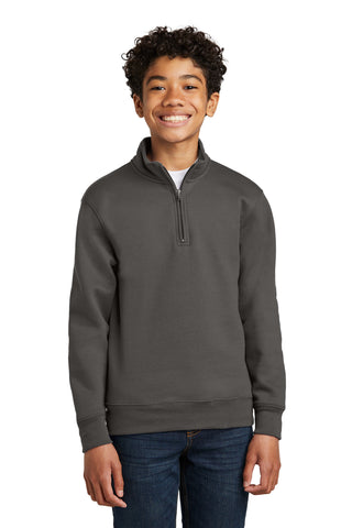 Port & Company Youth Core Fleece 1/4-Zip Pullover Sweatshirt (Charcoal)