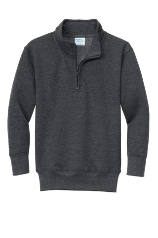 Port & Company Youth Core Fleece 1/4-Zip Pullover Sweatshirt (Dark Heather Grey)