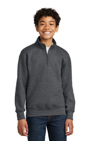 Port & Company Youth Core Fleece 1/4-Zip Pullover Sweatshirt (Dark Heather Grey)