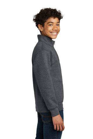 Port & Company Youth Core Fleece 1/4-Zip Pullover Sweatshirt (Dark Heather Grey)