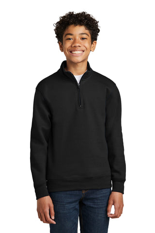 Port & Company Youth Core Fleece 1/4-Zip Pullover Sweatshirt (Jet Black)