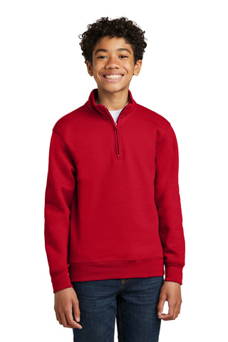 Port & Company Youth Core Fleece 1/4-Zip Pullover Sweatshirt (Red)